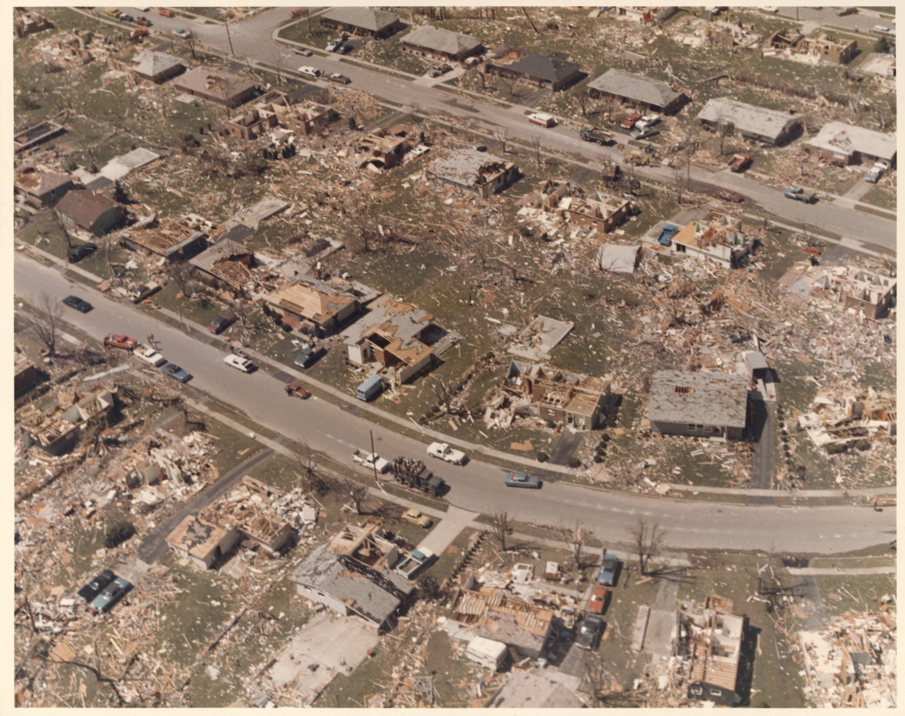 Northeast Xenia tornado damage from Super Tornado Outbreak of April 3, 1974
