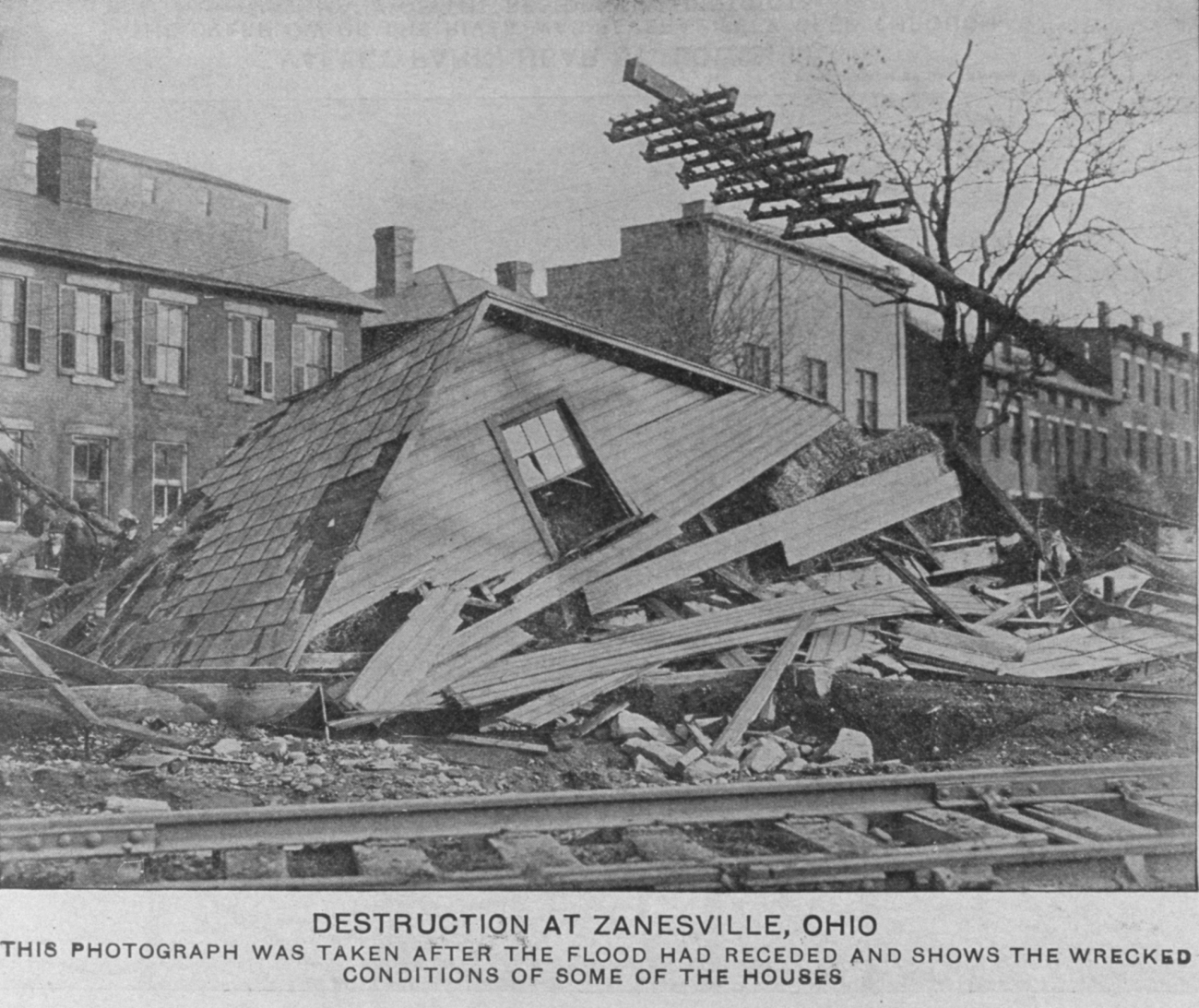 House destroyed by the flood at Zanesville