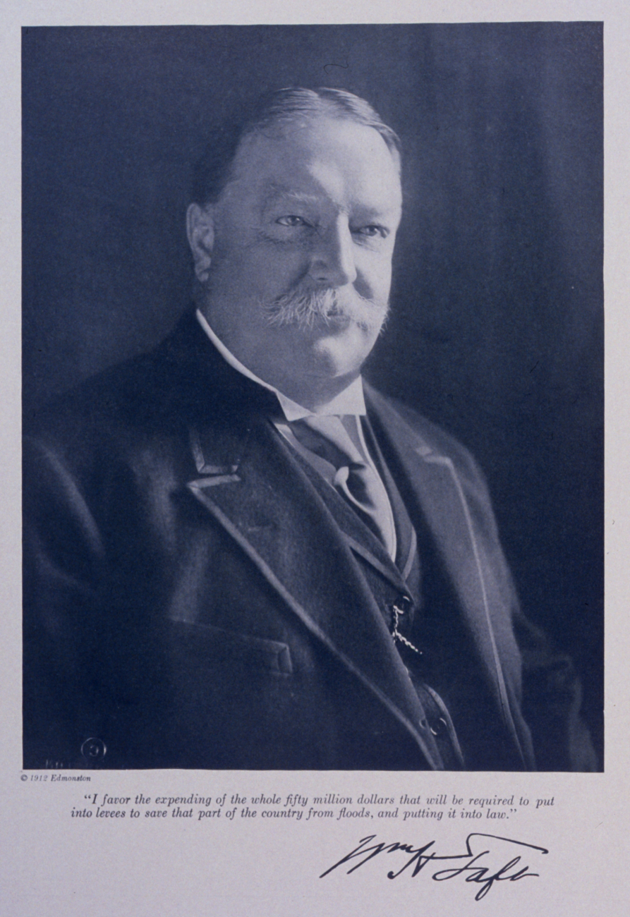 Republican Presidential Candidate (1912) William Howard Taft endorsing buildinglevees on the Mississippi River