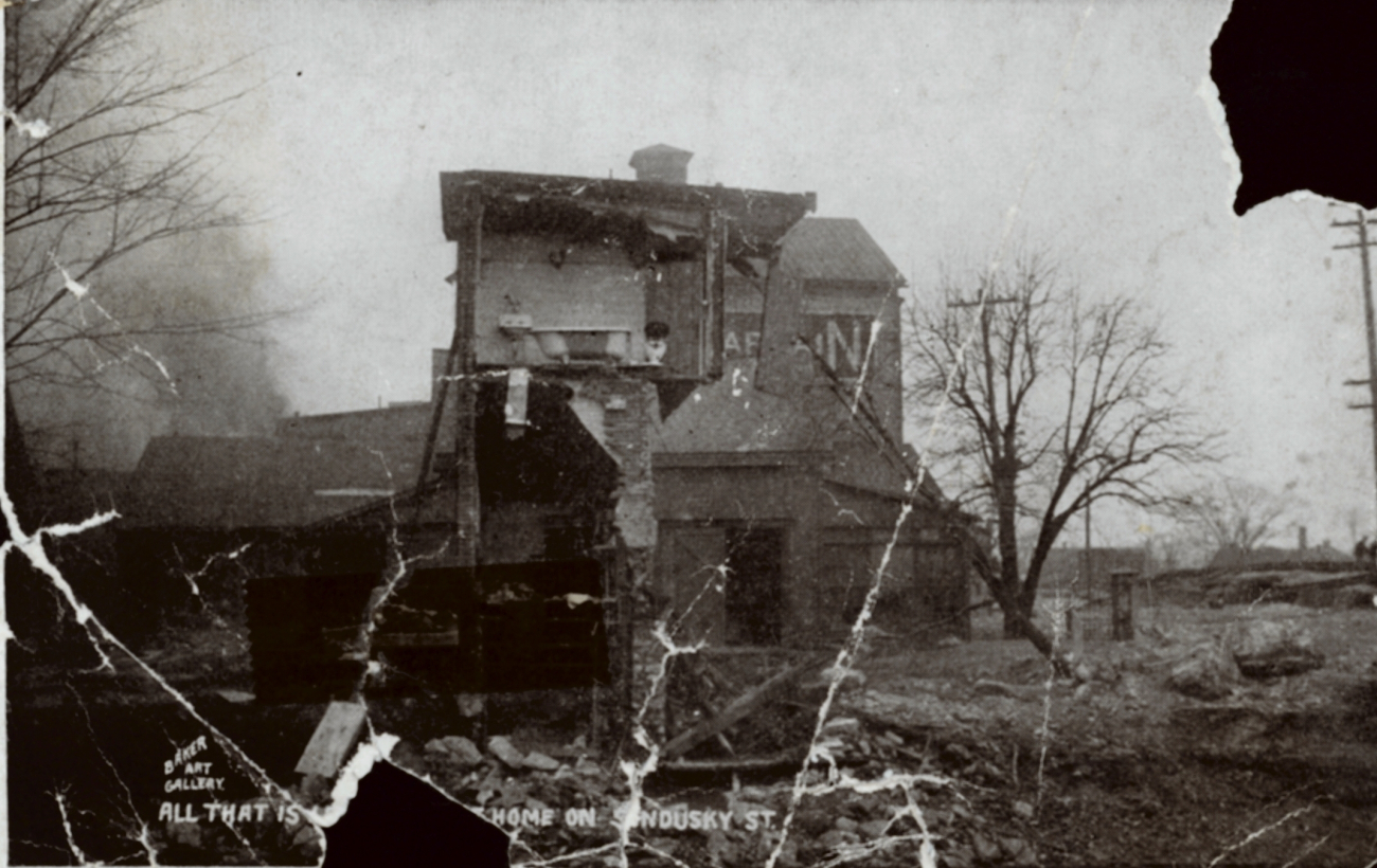 All that is left of a home on Sandusky Street