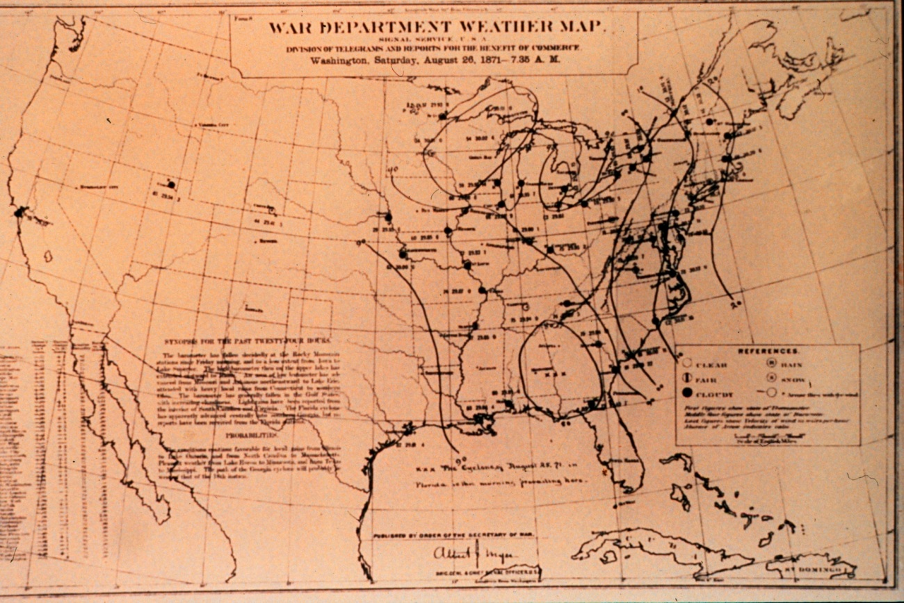 Among earliest Signal Service Weather maps
