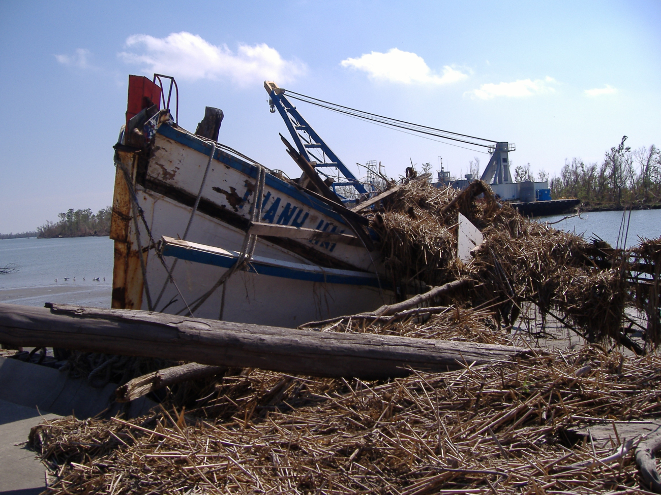 Is this a salvageable boat or just debris?The aftermath of Katrina
