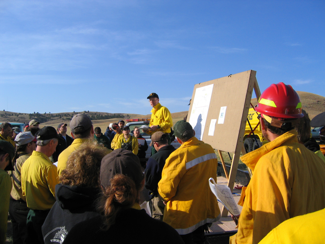 A fire weather briefing for firefighters