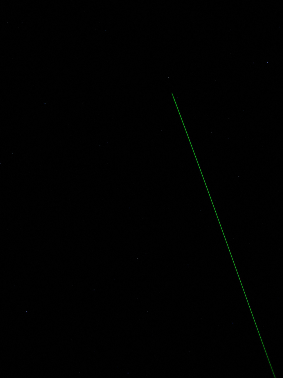 A green laser shooting into the night sky monitors various aerosols andparticulate matter such as volcanic dust and various forms of air pollution inthe atmosphere