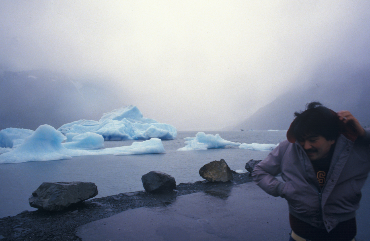 Allen Shimada enjoying the weather at Portage Glacier
