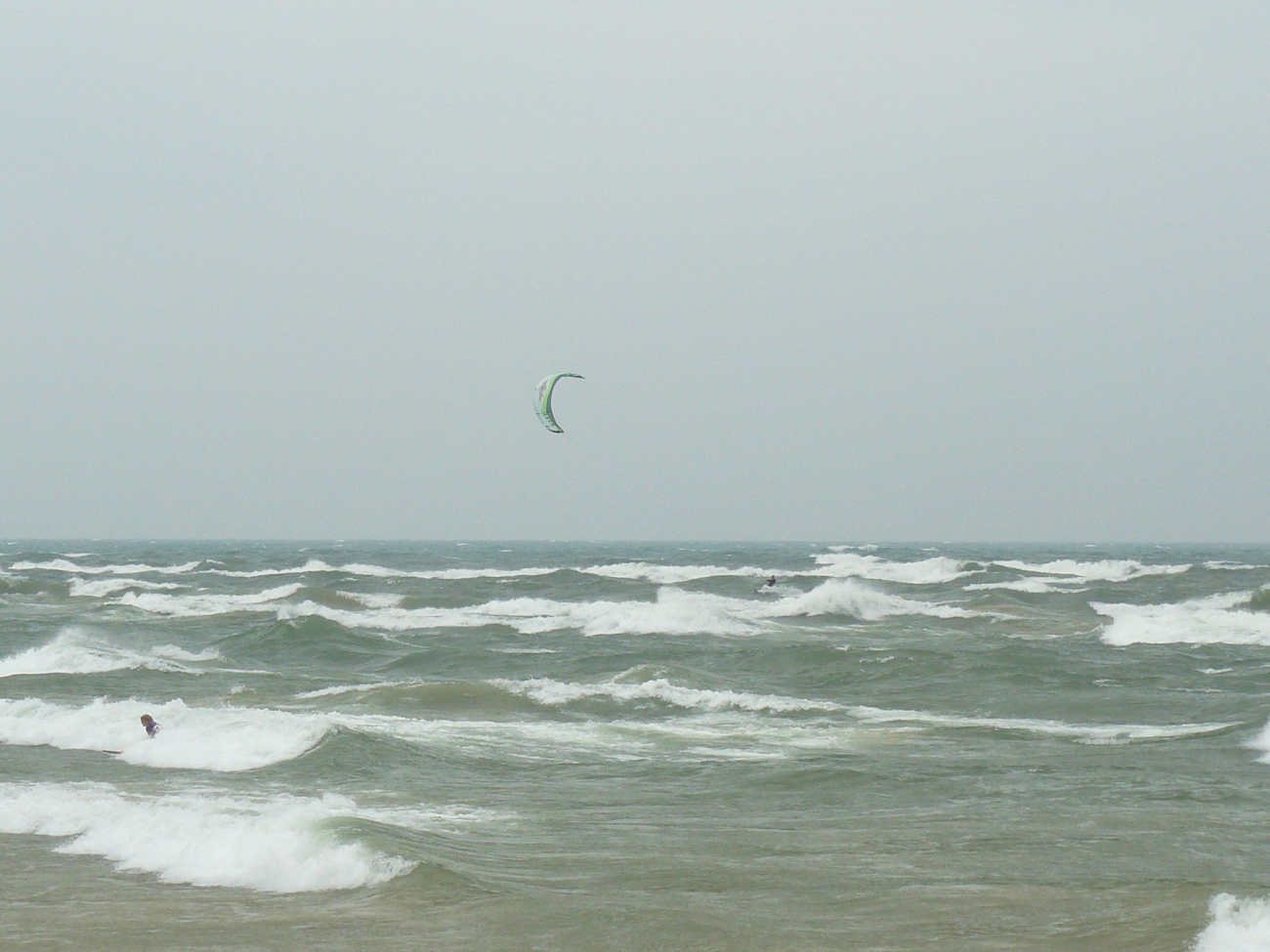 Wind surfing on Lake Michigan