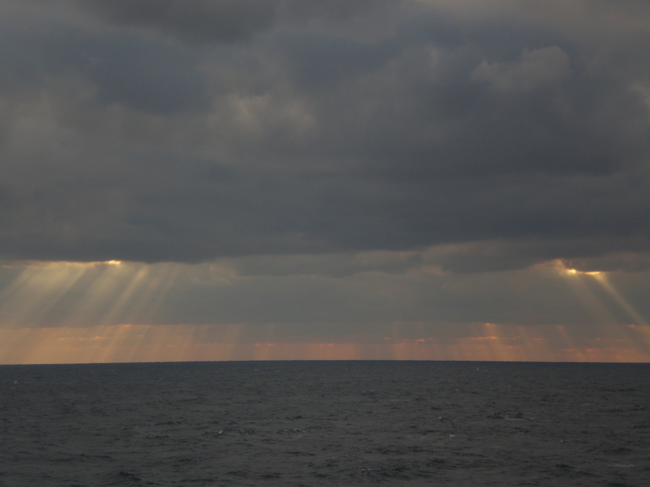 Crepuscular rays over the Gulf of Mexico