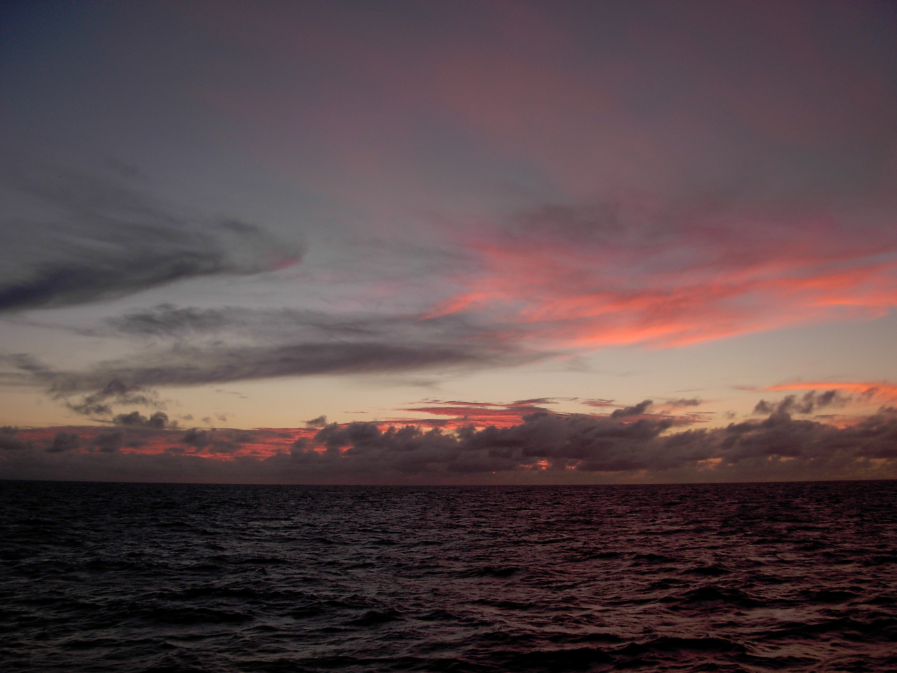 Tropical sunset at sea