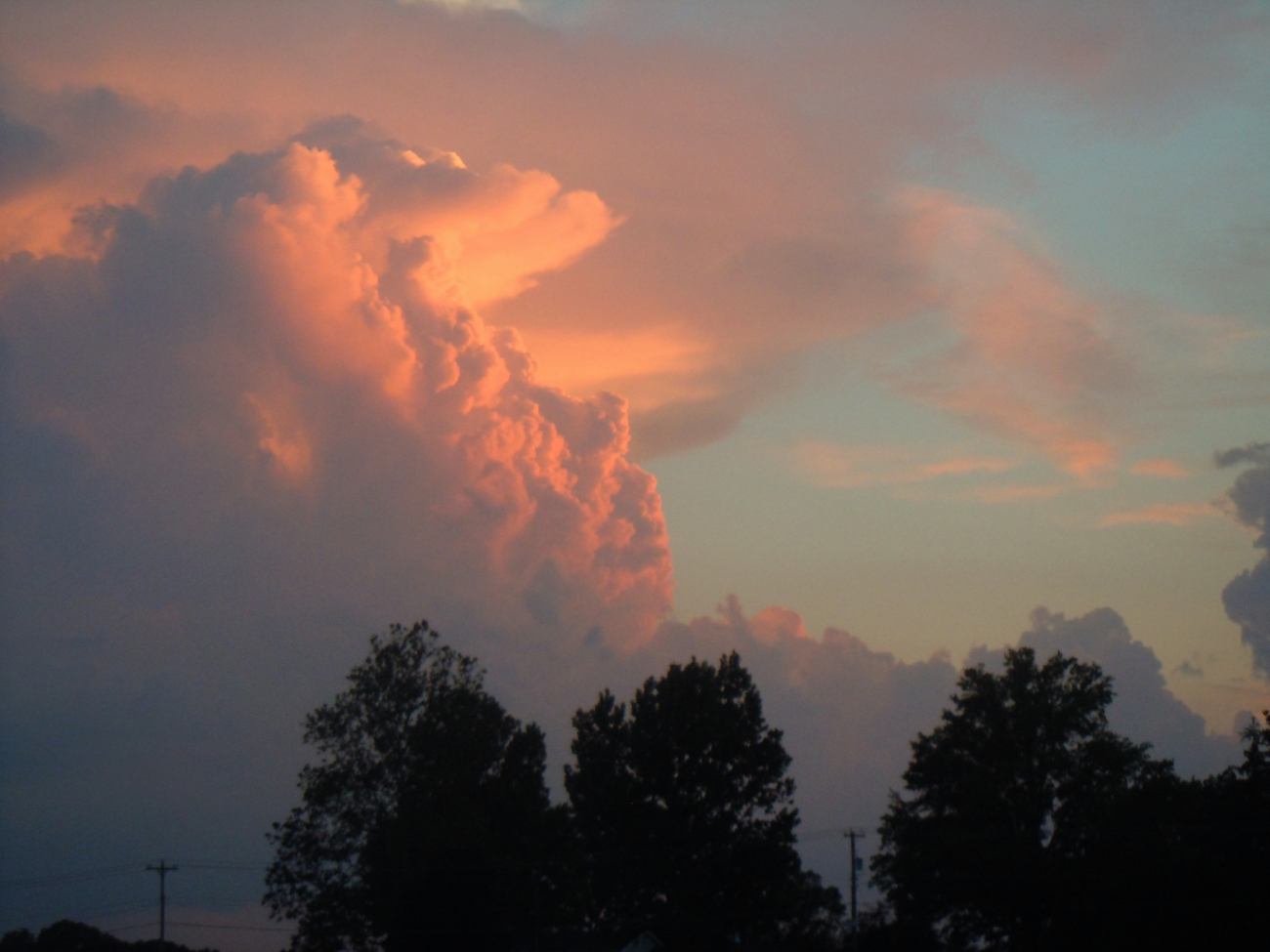Picture taken at sunset following severe weather and tornado outbreak