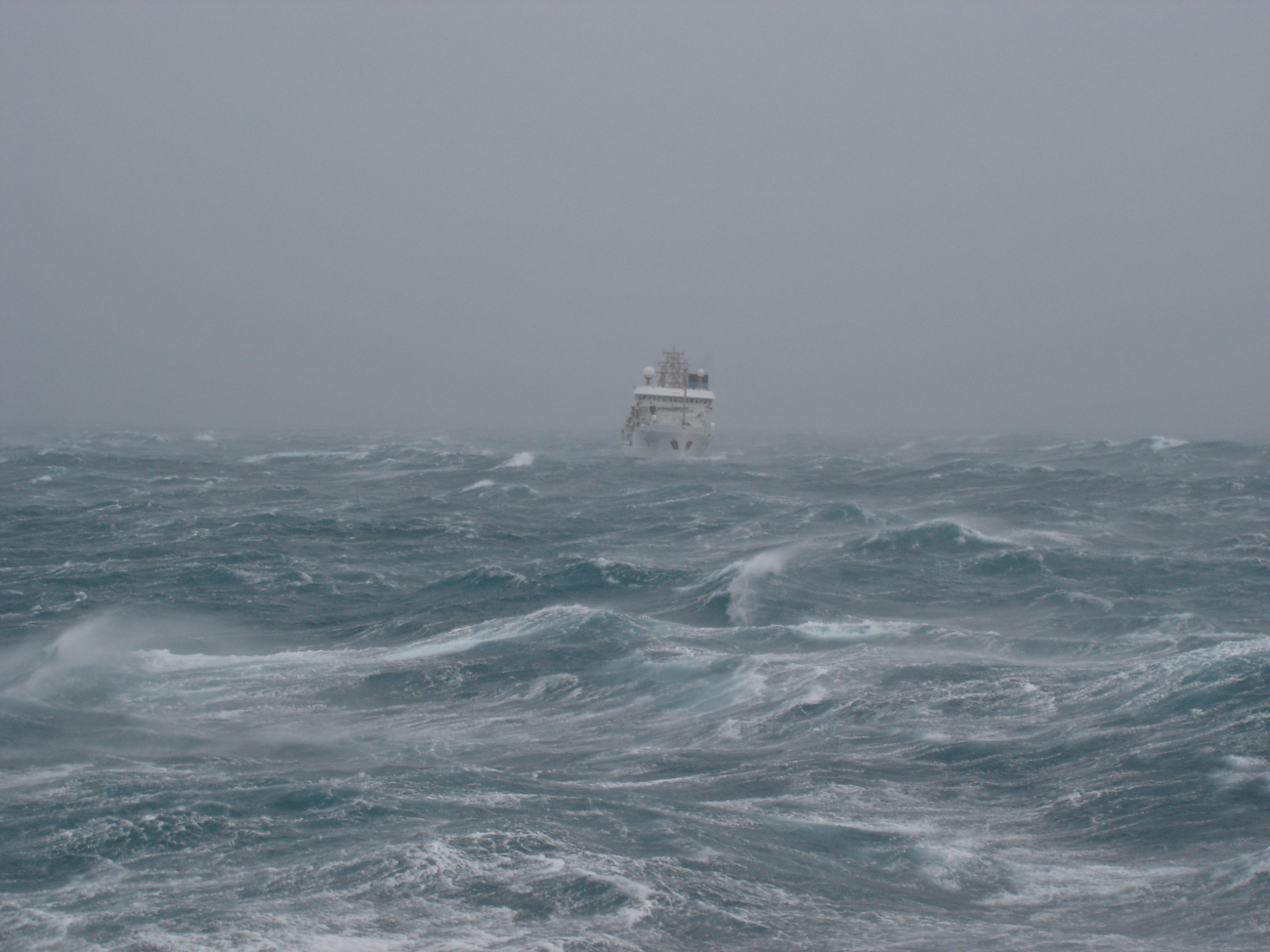 The NOAA Ship OSCAR DYSON seen in heavy winds in a probable near shorewilliwaw