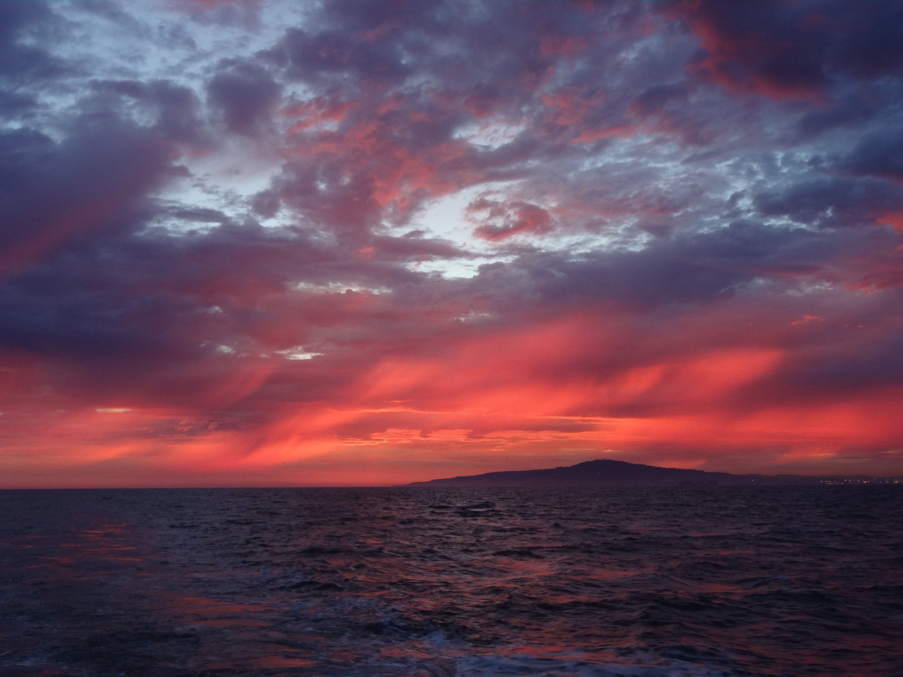 Sunset off Long Beach taken during last day of groundfish survey