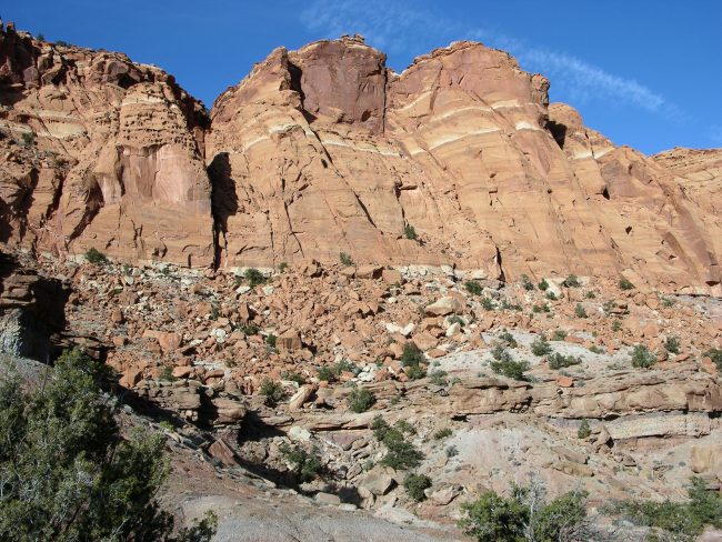Red sandstone cliffs