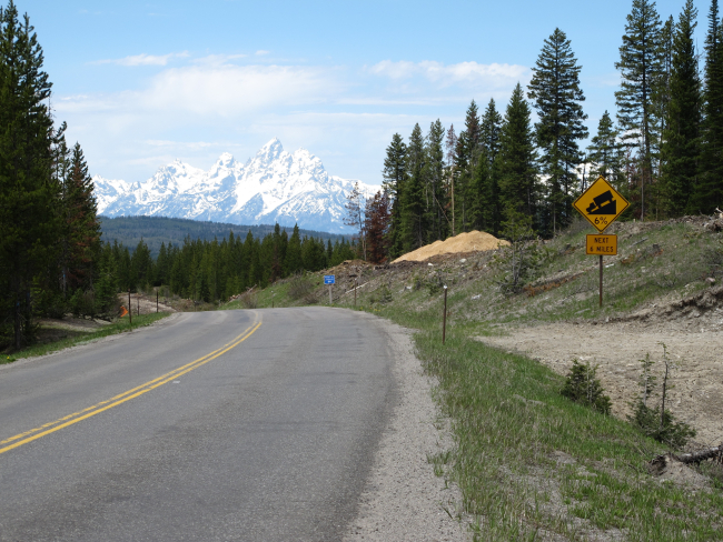 The Grand Teton come into view heading down the west side of Togwotee Passon U