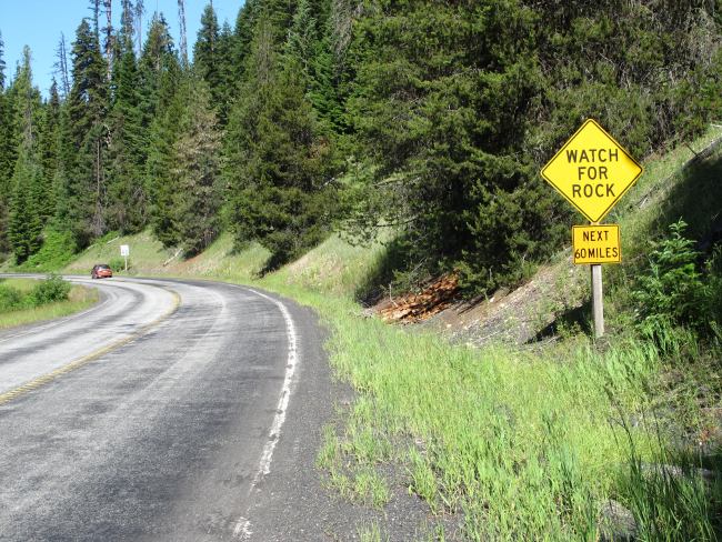 Concern with winding road has been replaced with concern for rockfalls alongthis stretch of U