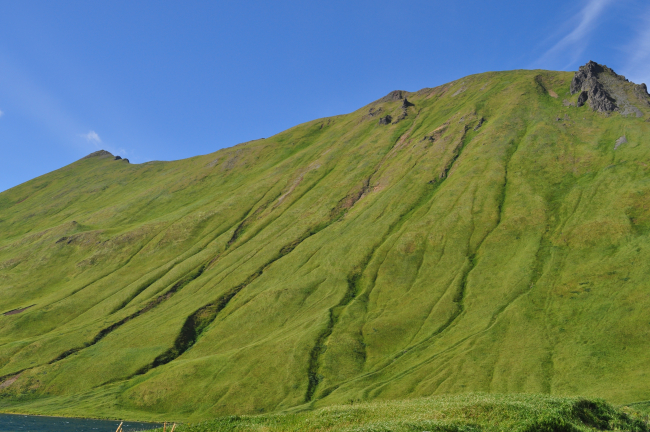 The bluest skies you'll barely ever see are in the Aleutian Islands