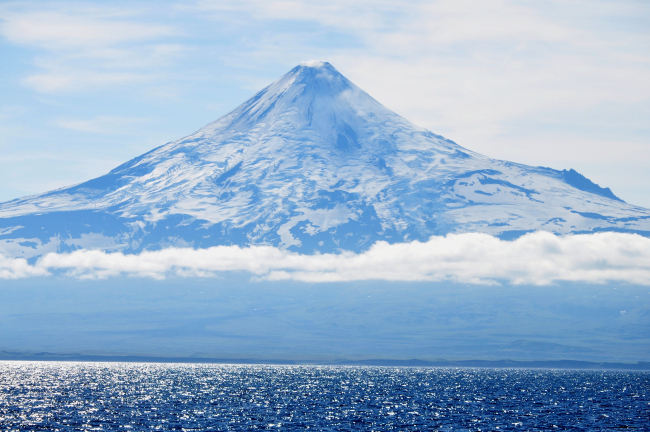 Shishaldin Volcano seen from the north side of Unimak Island