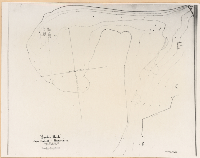 Map of Seabee Hook, site of the Cape Hallett Station