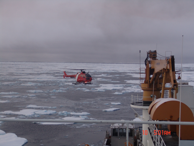 Canadian Coast Guard helicopter from Canadian Coast Garde icebreaker LOUIS S