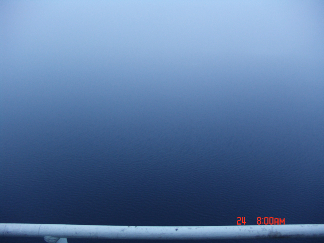 Fog over a large area of open water in the ice pack
