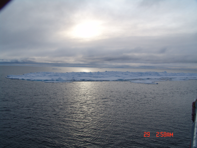 Open water with a large ice floe