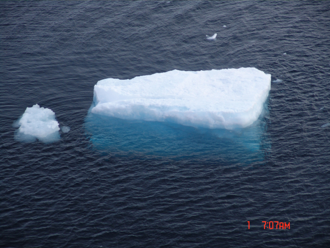 Large ice cube in open water