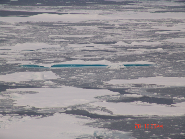 Ice floes interspersed with nilas ice and brash ice