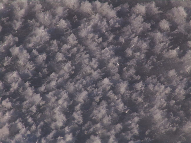 Surface covered by ice crystals