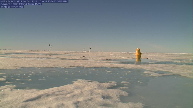 Image from the North Pole webcam shows ponds created by the summer seaice melt