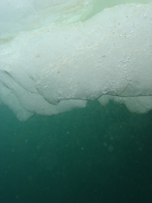 Jagged underside of an ice floe