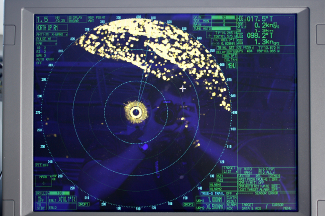 Radar display of pack ice about 40 nautical miles west of Point Barrow