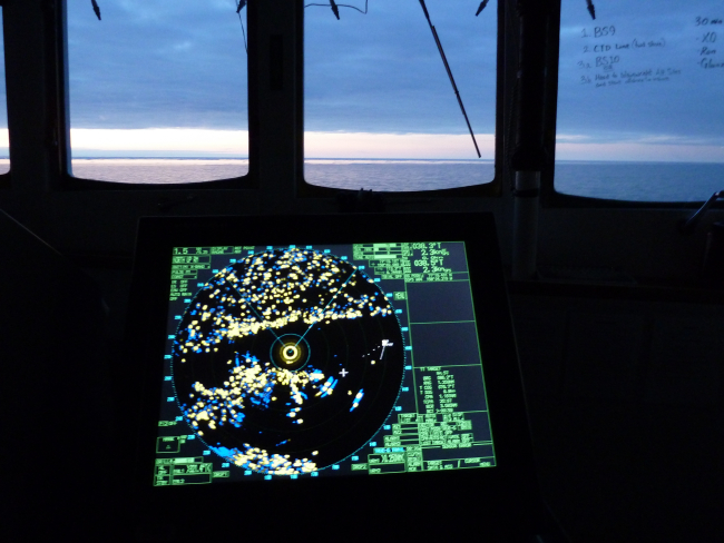Radar display while in the pack ice about 40 nautical miles west ofPoint Barrow