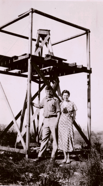 Lieutenant Charles and Marion Pierce at an observing platform in southernCalifornia shortly after they were married