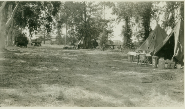 Camp at Stockton in the San Joaquin Valley