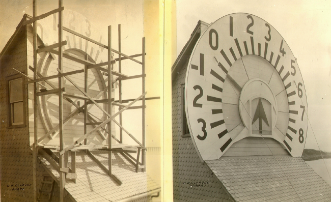 Scaffolding for painting numerals and unit indicators on tide indicator