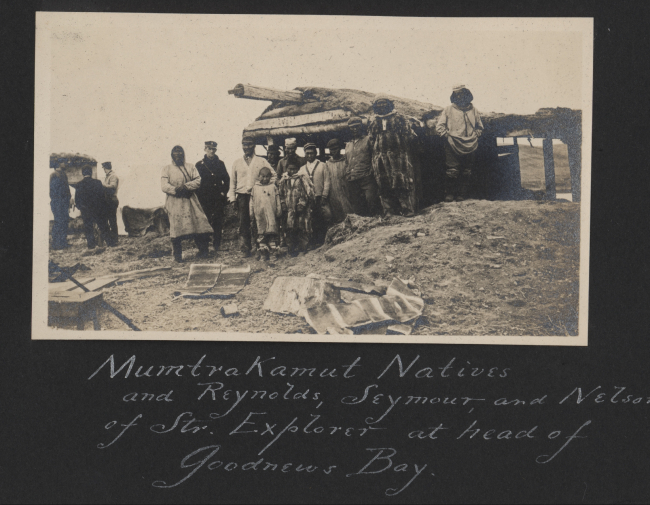 Mumtrakamut natives and Reynolds, Seymour, and Nelson of the SteamerEXPLORER at head of Goodnews Bay