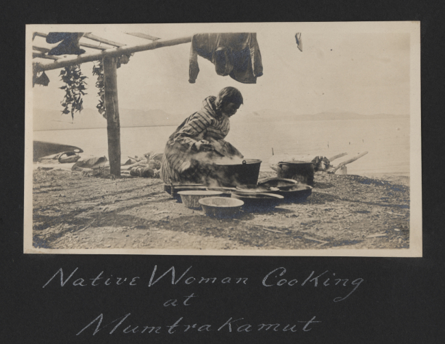 Native woman cooking at Mumtrakamut