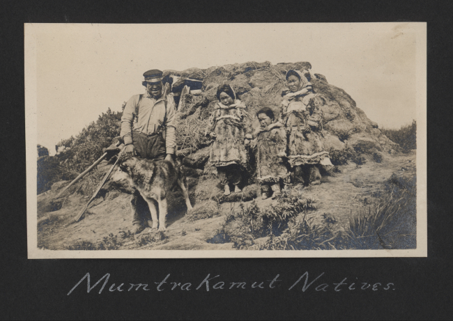 Mumtrakamut natives outside their sod home