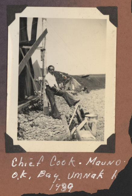 Chief cook Mauno at the OK Bay camp