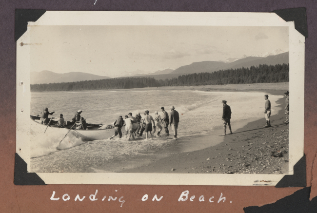 Whale boat landing in surf