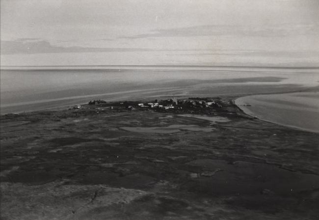 Aerial view of Tigvariak Island camp