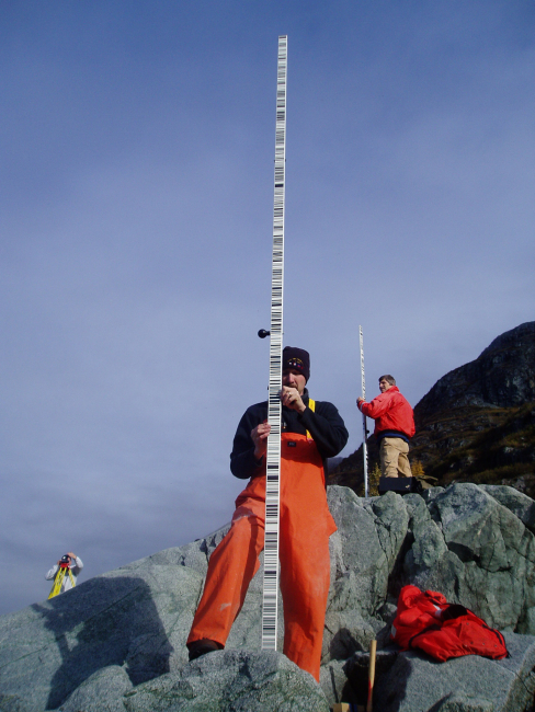 Tide gage leveling operations in Glacier Bay