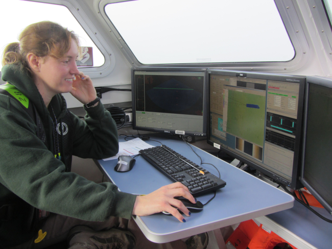 Monitoring survey operations on a NOAA Ship FAIRWEATHER survey launch