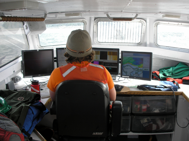 Survey displays during hydrographic survey operations
