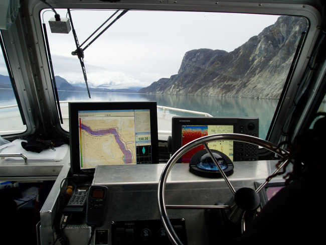 The view from the survey launch in Muir Inlet, a glacial fjord in Glacier Bay