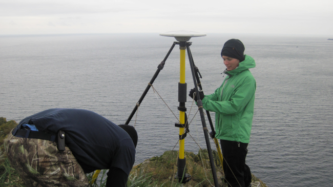Securing GPS satellite receiver unit on a windswept promontory