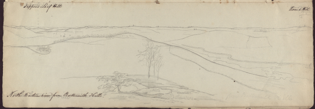 Field sketch of triangulation stations- ' North-Eastern view fromButtermilk Hill