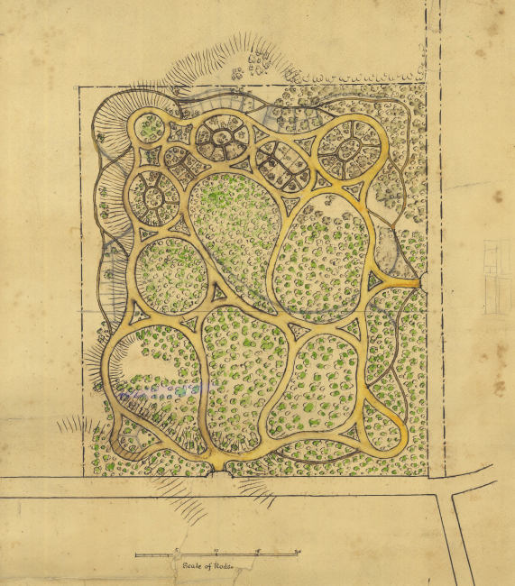A park designed by Henry Whiting perhaps as an example oftopographical drawing