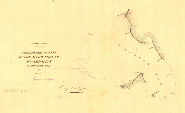 Section of the Preliminary survey H-590 of The Approaches to D'Wamish Bay, Washing Ter
