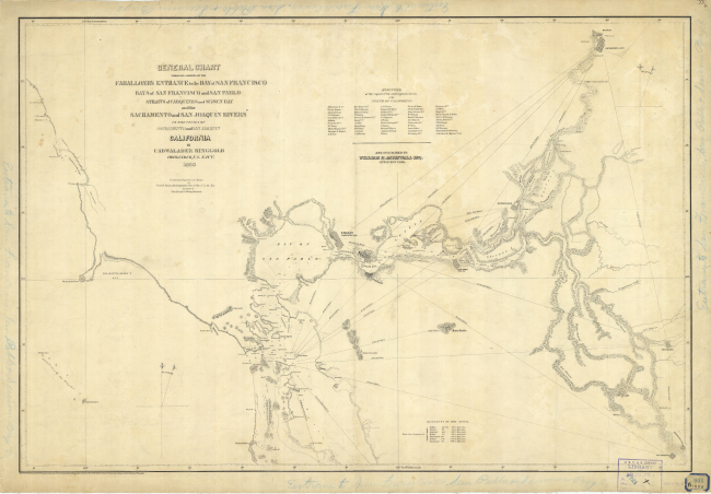 Embracing surveys of the Farallones Entrance to the Bay of San Francisco, Baysof San Francisco and San Pablo, Straights of Carquines and Suisun Bay and the Sacramento and San Joaquin Rivers by Cadwalader Ringgold, Commander U