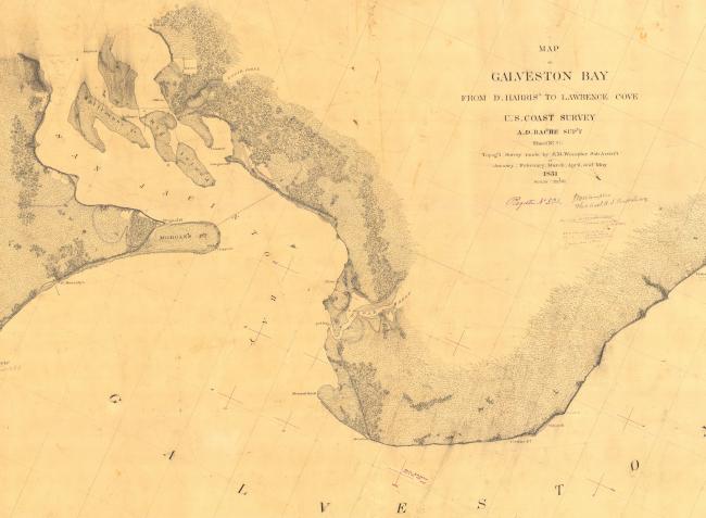 Expanded view of Topographic Survey T-331 of Galveston Bay